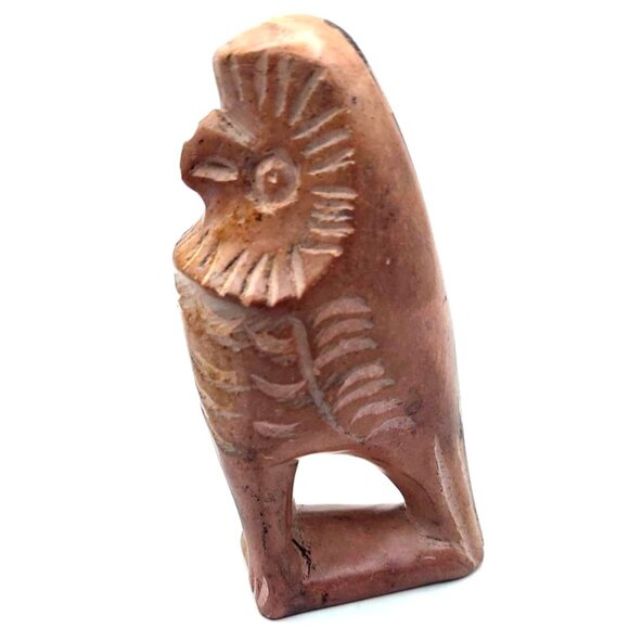 Hand Crafted Other - Handcarved Soapstone Owl Figurine Folk Art Ethnic Tribal Kenya Africa